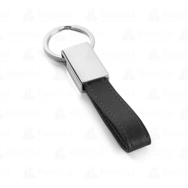 Chaveiro personalizado em Couro sintético e metal